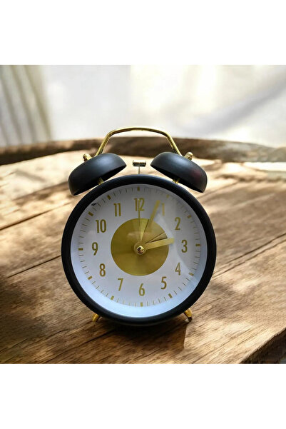 Sensoria Rustik Masa Üstü Çalar Saat Renkli Tasarım Gold Detaylı Analog Yüksek Sesli Çalar Saat