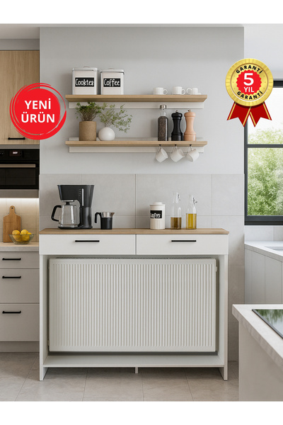 ozbience Şık Solana Petek Üstü Kahve Köşesi Çok Amaçlı 130 cm Dresuar