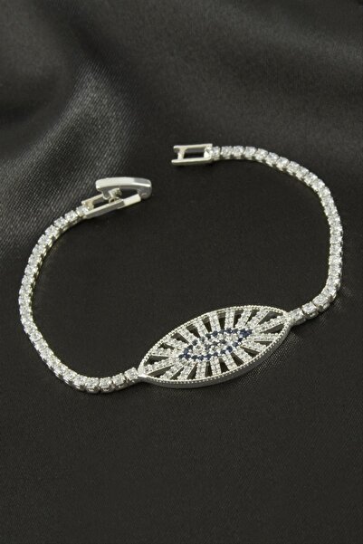 ZERO LAND Nhrhls Oval Zircon Stone Children's Bracelet 16 cm - (121846) Silve...