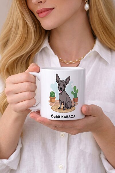 Kirbi Reklam Animal Hairless Mexican Dog Xoloitzcuintli Printed Porcelain Mug...