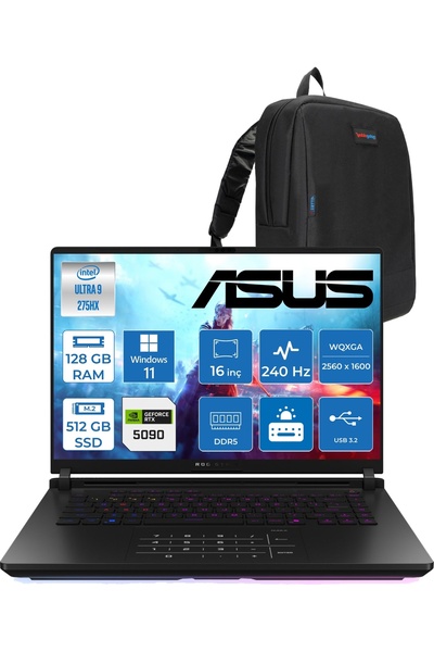 ASUS Rog Strix Scar 16 G635LX-RW145 Ultra 9 275HX Aı 128GB 512GB SSD 24GB/RTX...