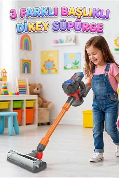 Tıfıl Toys İlk Dikey Süpürgem! Gerçekci Vakum Yapan Pilli Sesli 3 Farklı Başl...