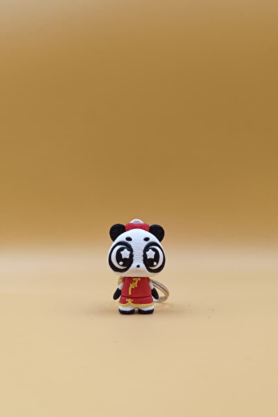 Rodopiva Breloc cu figurină Panda Qipao cu ochi de stea, drăguț și mobil - Br...