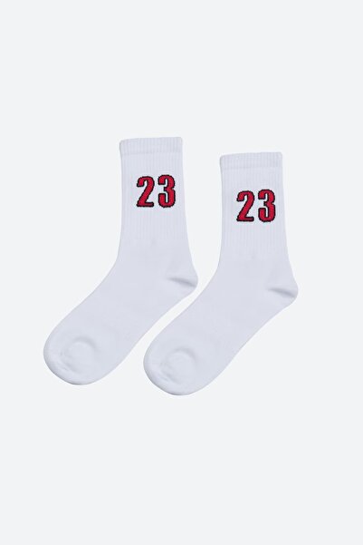 REAL DREAM Red 23 Logo Sports Knitted Socks