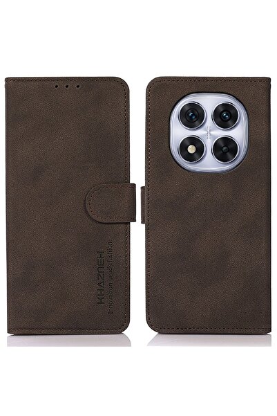 KHAZNEH Retro Leather Θήκη Πορτοφόλι Brown (Xiaomi Redmi Note 14 Pro 4G)