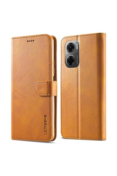 LC.IMEEKE Calf Texture Θήκη Πορτοφόλι Brown (Xiaomi Redmi 10 5G)