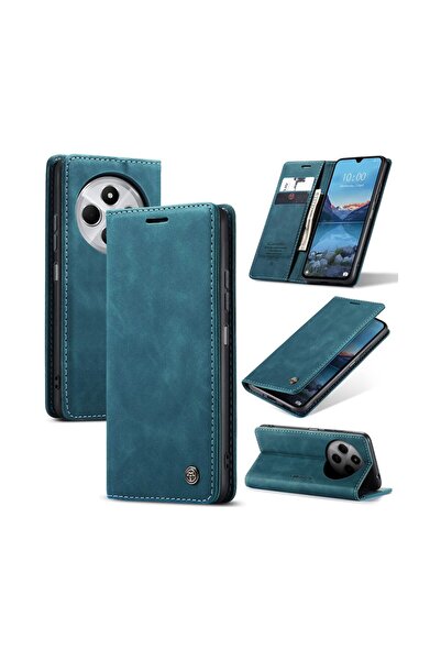 Caseme 013 Retro Θήκη Βιβλίο Green Blue (Xiaomi Redmi 14C 4G/Poco C75 4G)