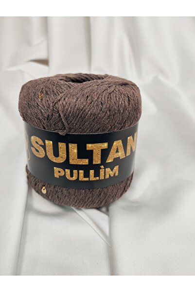 Sultan Pullim Cotton Brown Gold Sequin Hand Knitting Yarn 50Gr. (4 Pieces) - ...