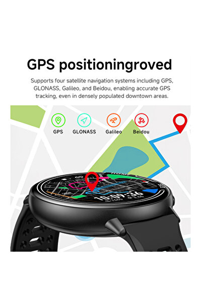 Zenark ® K100, Ecran Ultra HD, 2 bratari incluse, GPS integrat, Somn, Ritm Cardiac, Tensiune Arteriala, SpO2, Stres, Relaxare, Notificari, Apel HD, 100+ Sporturi, IP68, Bluetooth, Negru