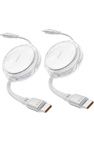 iOttie 100W Ανασυρόμενο Καλώδιο USB-C, Σετ 2 τεμαχίων, λευκό