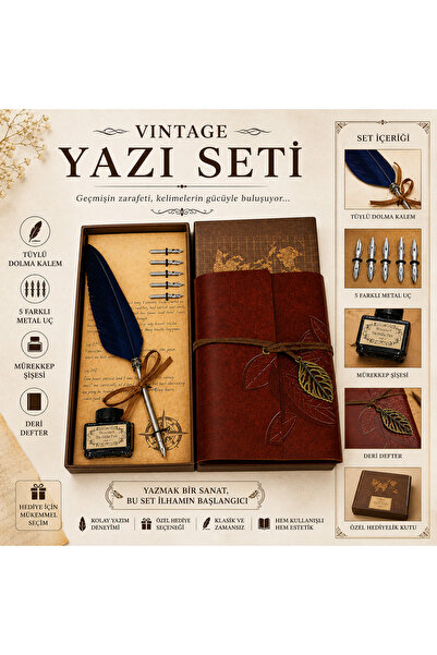 Seila Divit Tüylü Kalem Seti Ve Özel Tasarım Defter Seti