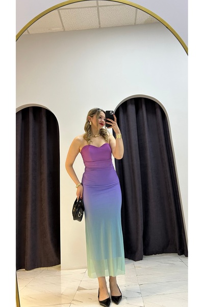 MERVENS Mermaid Tenk Geçişli Straplez Midi