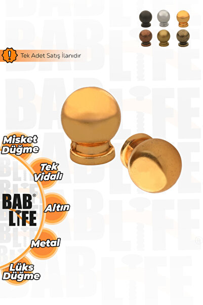 bablife Küçük Misket Düğme Altın Sarısı 22mm Çapında Çekmece Dolap Mobilya Ku...