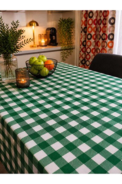 ÖZDAĞ HOME CONCEPT 150X150 cm Green White Gingham Tablecloth Seamless Fabric ...