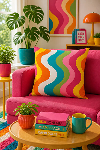 Bertille Home Pop Art Serisi Çift Tarafı Dijital Baskılı Kırlent Kılıfı