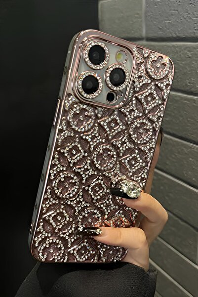 Nezih Case iPhone 14 Pro Max Uyumlu Kamera Korumalı Parlak Taşlı Diamond Tasa...