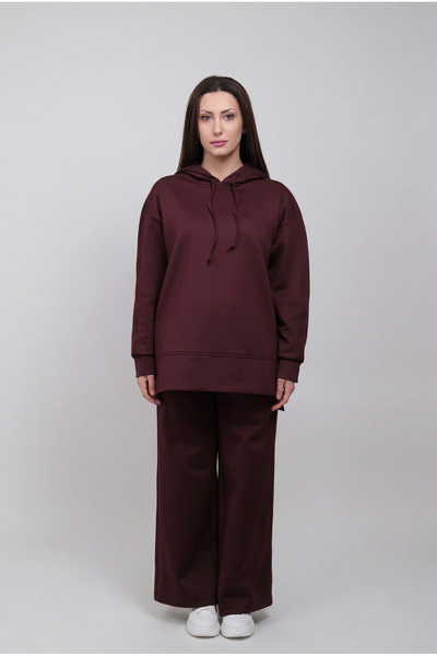 Sukuba Kumaş Oversize Eşofman Takımı – Bordo
