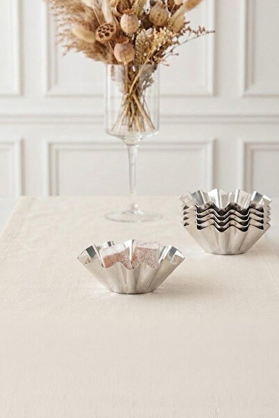 Kitchen Life Set de 6 boluri decorative din oțel inoxidabil, argintii, zimțat...