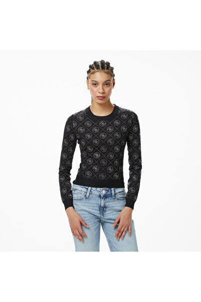 Guess Yarn Yün Karışımlı Kadın Siyah Triko