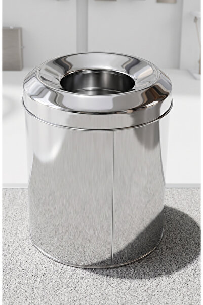 INTERSTEEL 8 Litre Paslanmaz Çelik Çemberli YANMAZ Çöp Kovası – 430 Kalite Pr...