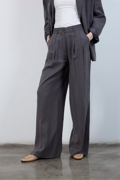 Öznur çetin Palazzo Pants Anthracite