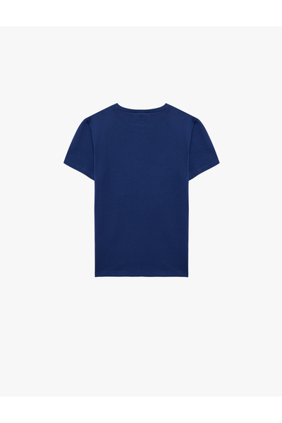 Koton Crew Neck Short-Sleeve Cotton Printed T-Shirt
