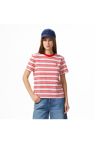 Tommy Hilfiger Script Kadın Pembe T-Shirt