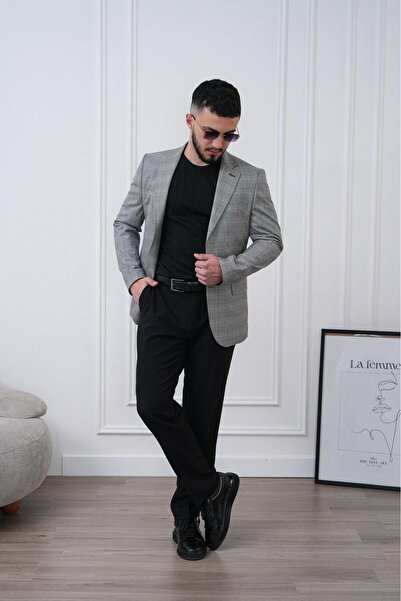 Dupont Erkek Keten Blazer Ceket Slim Fit Yazlık Nefes Alabilir