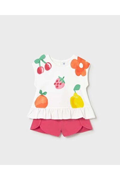 MAYORAL Baby Girl Fruit Print Shorts Set 6 Months - 4 Years Red