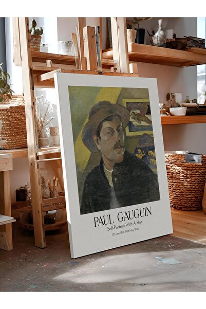 Postifull Paul Gauguin - Self-Portrait with a Hat, Canvas Painting, Art Serie...