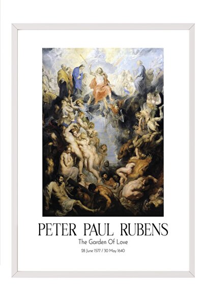 Postifull Peter Paul Rubens - Vrt ljubavi, slika u belom okviru, umetnička se...