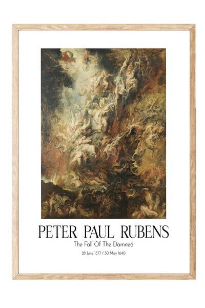 Postifull Peter Paul Rubens - Pad prokletih, slika u drvenom okviru, umetničk...