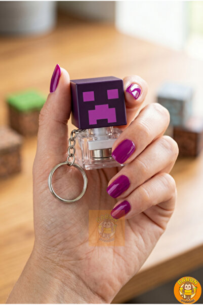 Babun Oyuncak Minecraft Enderman Temalı RGB Işıklı Mekanik Klavye Tuşu Stres Oyuncağı
