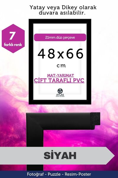 Atlas Sanat Galerisi 21mm-48x66 Cm Mat Pvc Li Camsız Fotoğraf Puzzle Belge Çe...