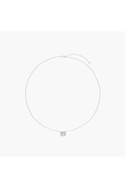 Lifestyle Silver Tone Necklace with Stone Embellished Pendant