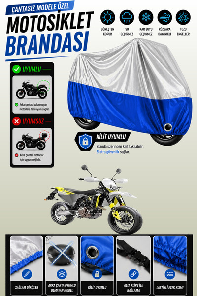 Cemku Twin غطاء محرك متوافق مع Husqvarna Supermoto 701 باللون الرمادي من الأع...