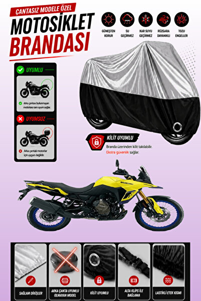 Cemku Twin Top Gray - Bottom Black Suzuki V-Strom 800 De Compatible Engine Co...