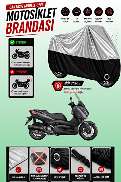 Cemku Twin غطاء محرك ياماها X-Max 125 Iron Max ABS باللون الرمادي من الأعلى و...