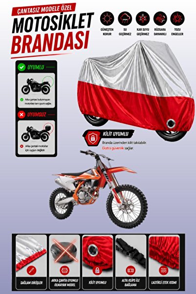 Cemku Twin غطاء محرك متوافق مع KTM 250 SXF باللون الرمادي من الأعلى والأحمر م...