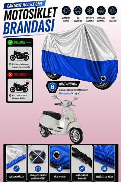 Cemku Twin غطاء محرك متوافق مع Vespa Sprint S 50 باللون الرمادي من الأعلى وال...