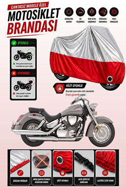 Cemku Twin غطاء محرك متوافق مع هوندا VTX 1300 S باللون الرمادي من الأعلى والأ...
