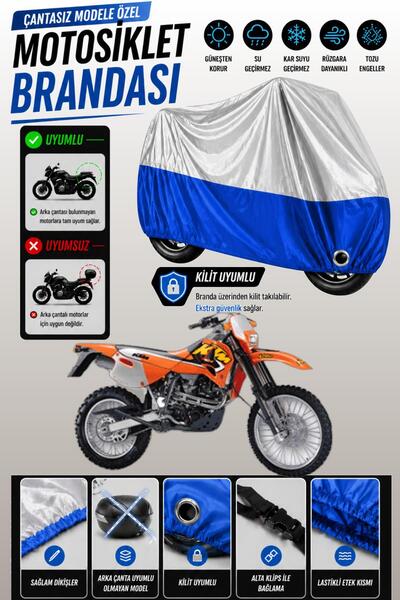 Cemku Twin غطاء محرك متوافق مع KTM 620 SC باللون الرمادي من الأعلى والأزرق من...