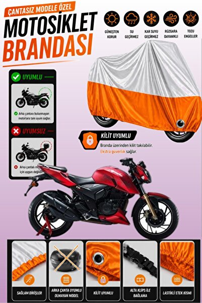 Cemku Twin غطاء محرك متوافق مع TVS Apache RTR 200 باللون الرمادي من الأعلى وا...