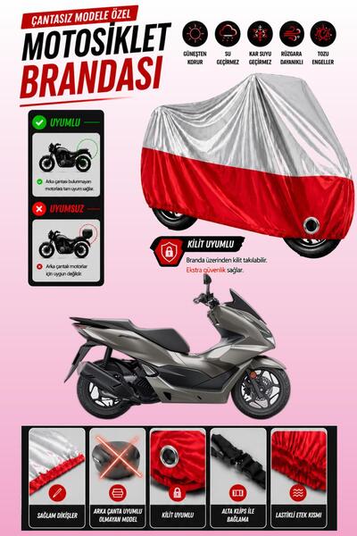 Cemku Twin غطاء محرك متوافق مع هوندا PCX150 باللون الرمادي من الأعلى والأحمر ...
