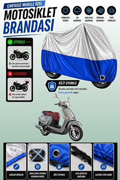 Cemku Twin غطاء محرك متوافق مع Kymco Like 125 باللون الرمادي من الأعلى والأزر...