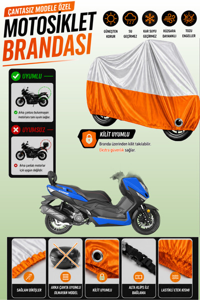 Cemku Twin Top Gray - Bottom Orange Yuki T9 Strom 125 Compatible Engine Cover...
