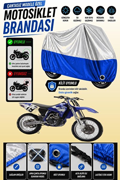Cemku Twin غطاء محرك متوافق مع ياماها YZ 400 F باللون الرمادي من الأعلى والأز...