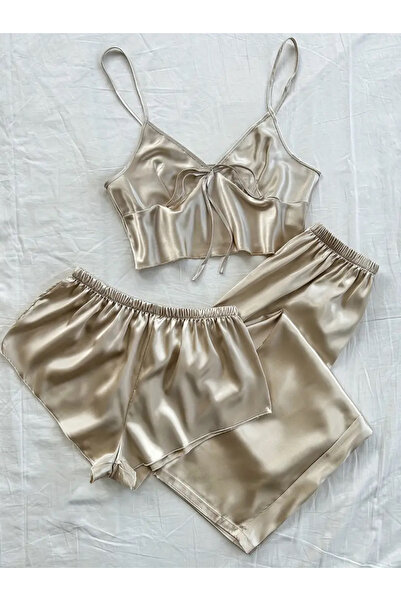 RoseofRoses Cutie 3lü Saten Pijama Set