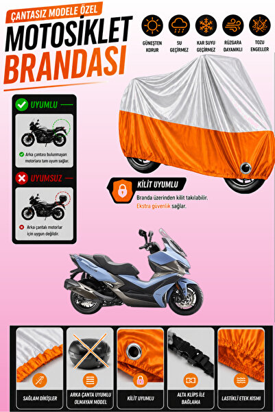 Cemku Twin غطاء محرك متوافق مع Kymco Xciting VS 400 باللون الرمادي من الأعلى ...