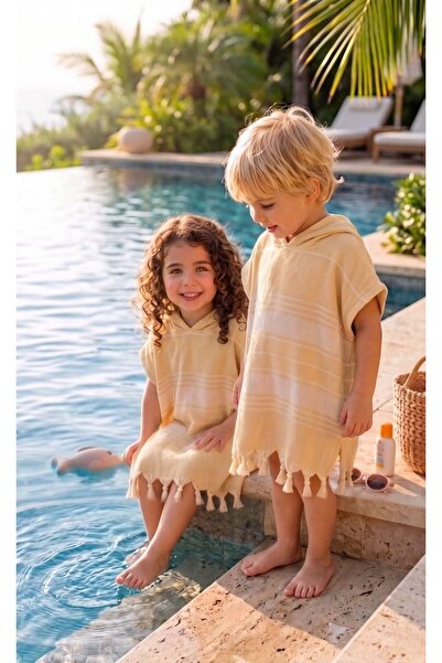 calove 100% Cotton Children's Bathrobe Poncho - Hooded Baby Beach Towel, Pesh...